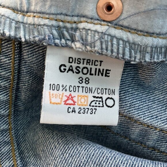 Vintage Gasoline Jeans 36" Y2K Straight Leg Dad 2000s 90s Embroidered Logo - Picture 6 of 10